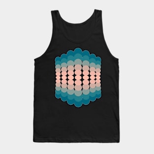 Geometric Circular Illusion Art blue Tank Top